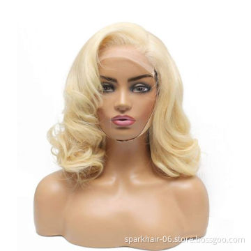 China Lace Wig Vendors Wholesale Cheap Price Good Quality Russian Blonde 613 Human Hair Lace Front Wig
